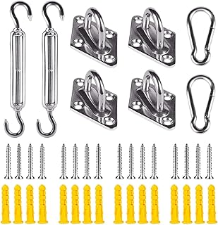 Shade Sail Hardware Kit for Triangle and Rectangle Sun Shade Sail Installation for Patio, Sun Sail Heavy Duty Hardware for Outdoor