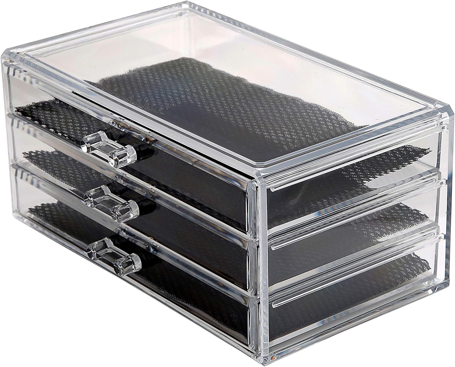 3 Drawer. Beauty, Makeup, Jewelry, Bathroom Organizer Storage Container Holder for Cosmetics, Brushes, Cotton Balls, Q-Tips, Earrings, Rings.