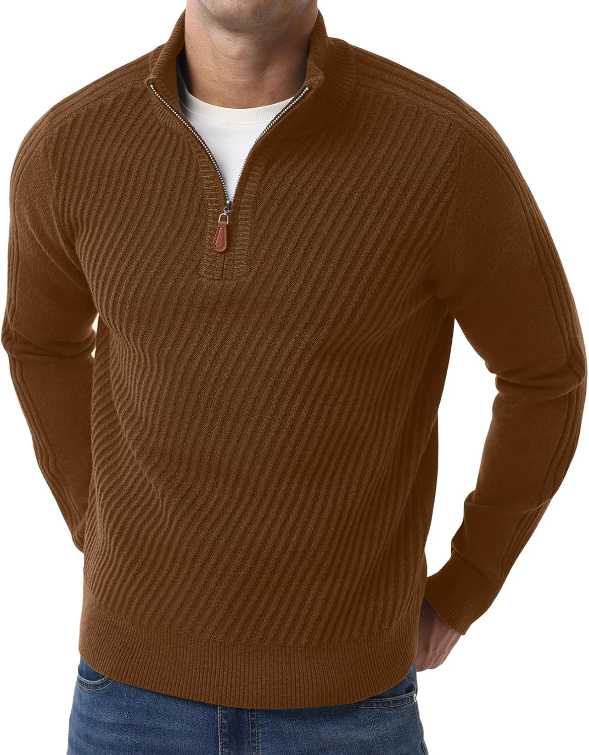 Sailwind Men's Quarter Zip Up Pullover Knit Texture Sweater Casual Long Sleeve Sweaters - Image 3