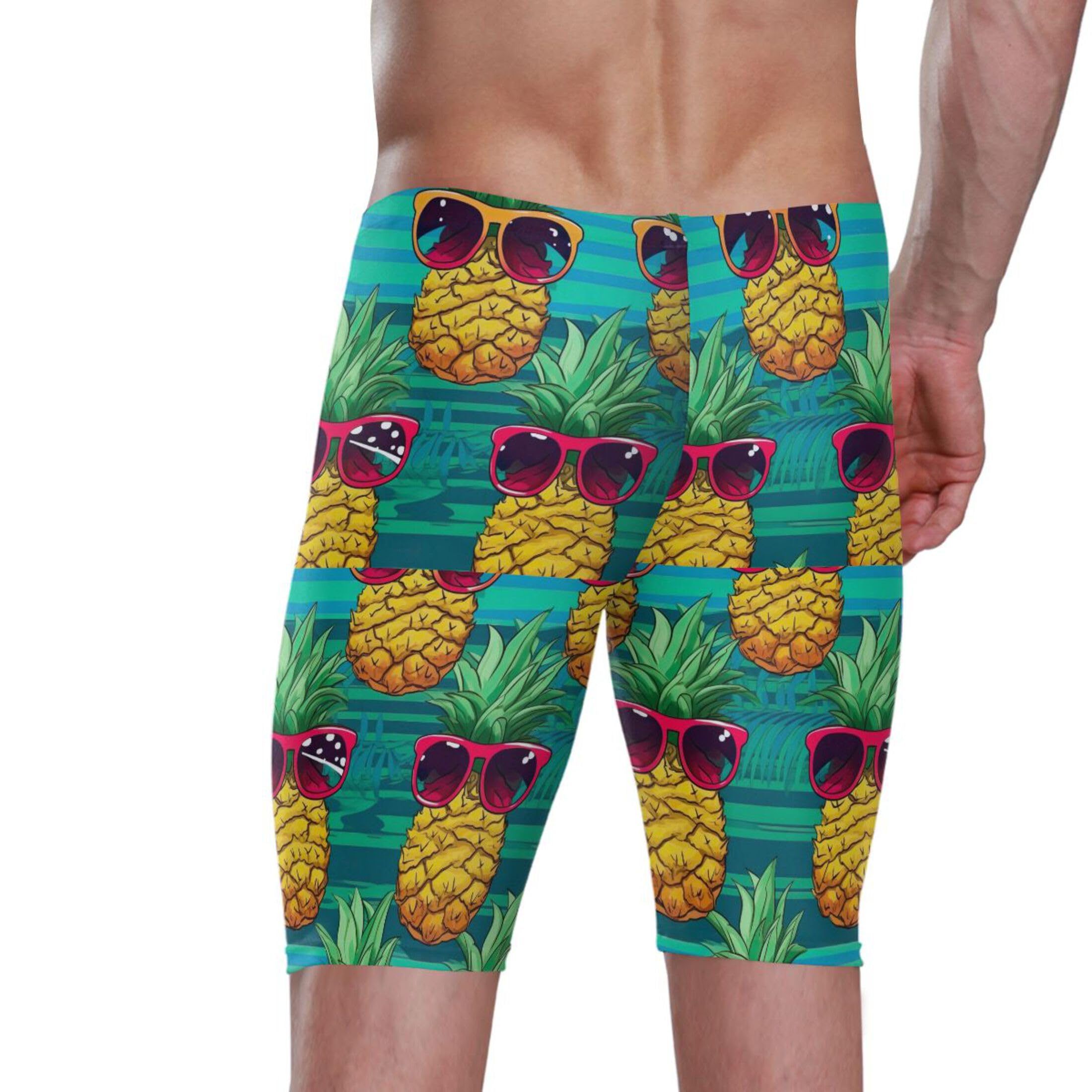 UMIRIKO Pineapple Cooler Glasses Swim Jammers for Men Athletic Durable S B0401044
