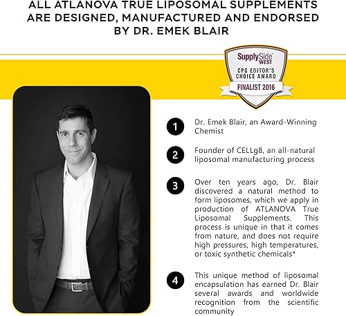 Miniatura 2 de ATLANOVA Vitamina C liposomal verdadera 1000 mg cápsulas veganas mejor natural sin OMG fabricado en Estados Unidos Antioxidante Máxima Absorción