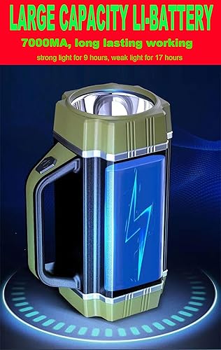 Miniatura 6 de Foco LED solar recargable, súper brillante 13000 lúmenes, reflector LED de mano, linterna de campamento multifunción, 6 modos de luz, IPX4