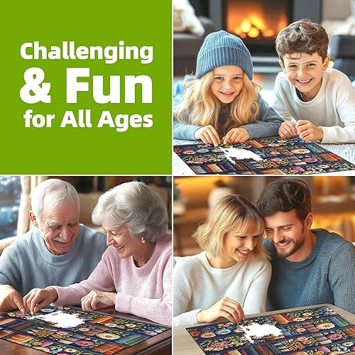 Miniatura 6 de Rompecabezas floral para adultos, 500 piezas de libros de flores silvestres, rompecabezas vintage único de plantas mbromas artísticas, difíciles,