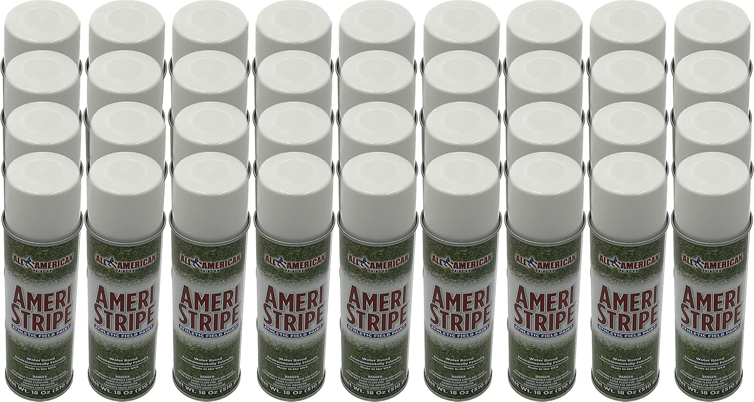 White Athletic Field Marking Spray Paint - 3 Case Pack (36 Cans) 18 oz of Paint per Can