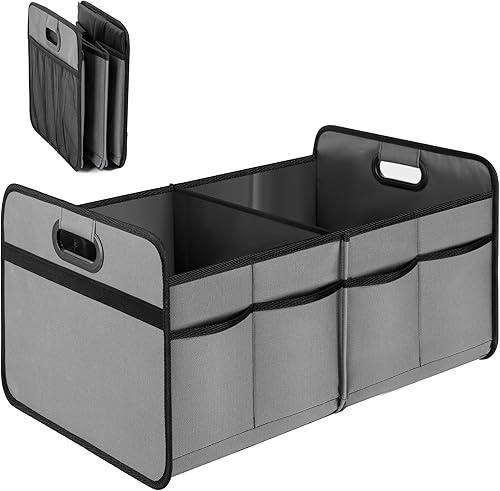 Miniatura 8 de YSSOA Organizador de maletero de automóvil con múltiples compartimentos, 600D antideslizante, impermeable, de poliéster Oxford, con correa