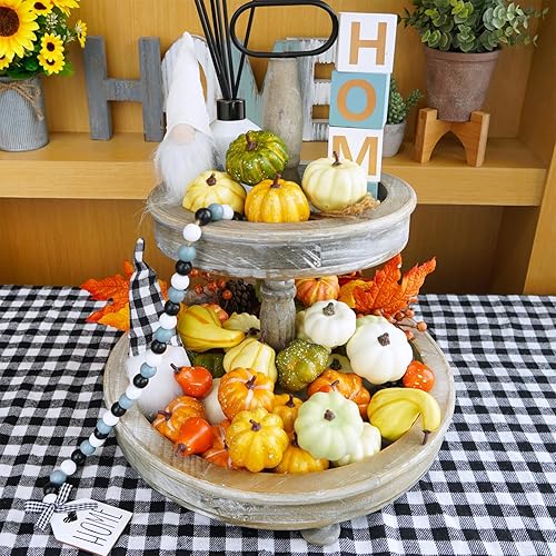 Miniatura 6 de Winlyn 30 calabazas artificiales de cosecha rústica, calabazas, calabazas decorativas de otoño, calabazas de espuma falsas, fiesta de otoño, Acción