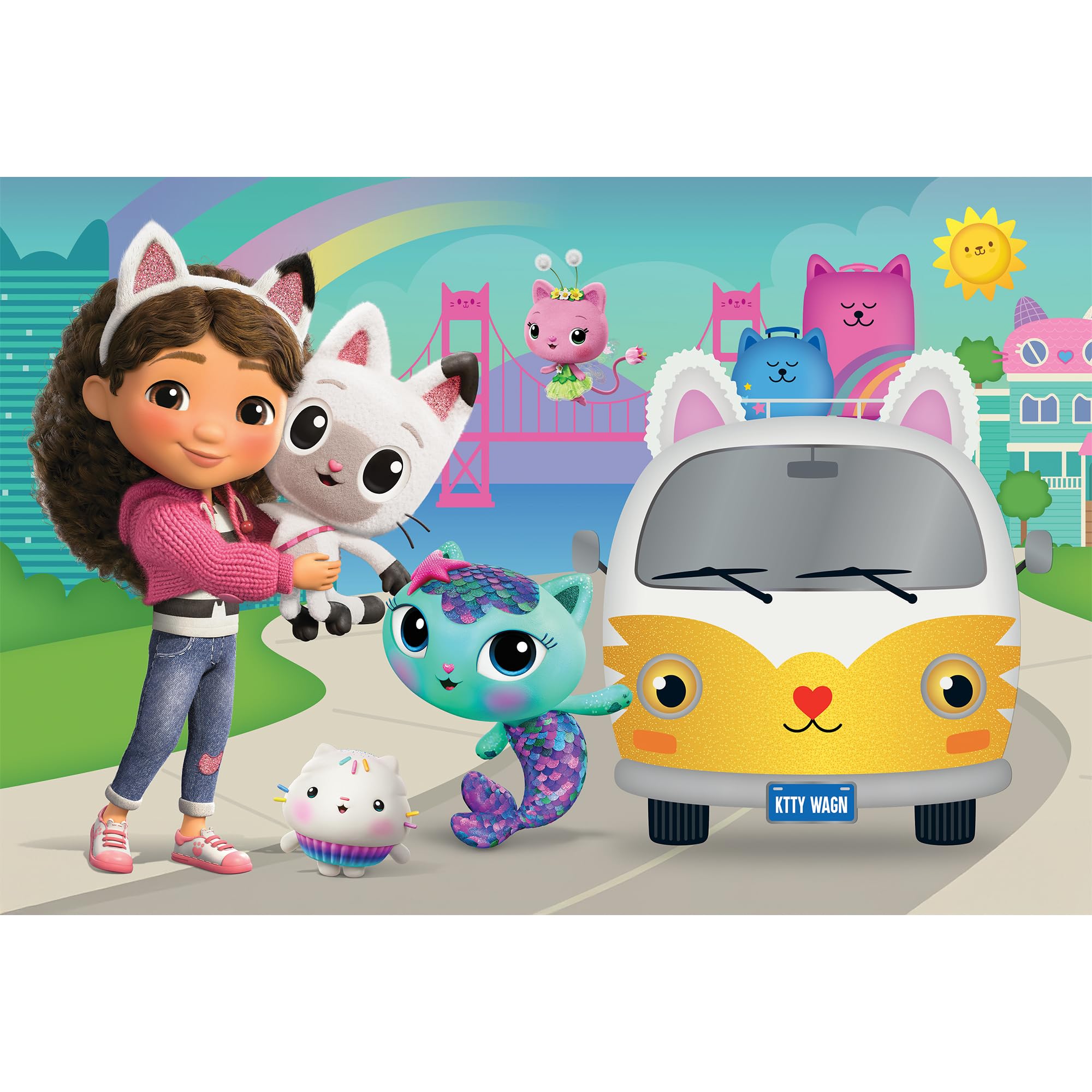 Trefl - Koci Domek Gabby, Gabby i Kocie Przygody - Puzzle 60 Elementów - Kolorowe Puzzle z Bohaterami Bajki, Kreatywna Rozrywka, Zabawa dla Dzieci od 4 lat