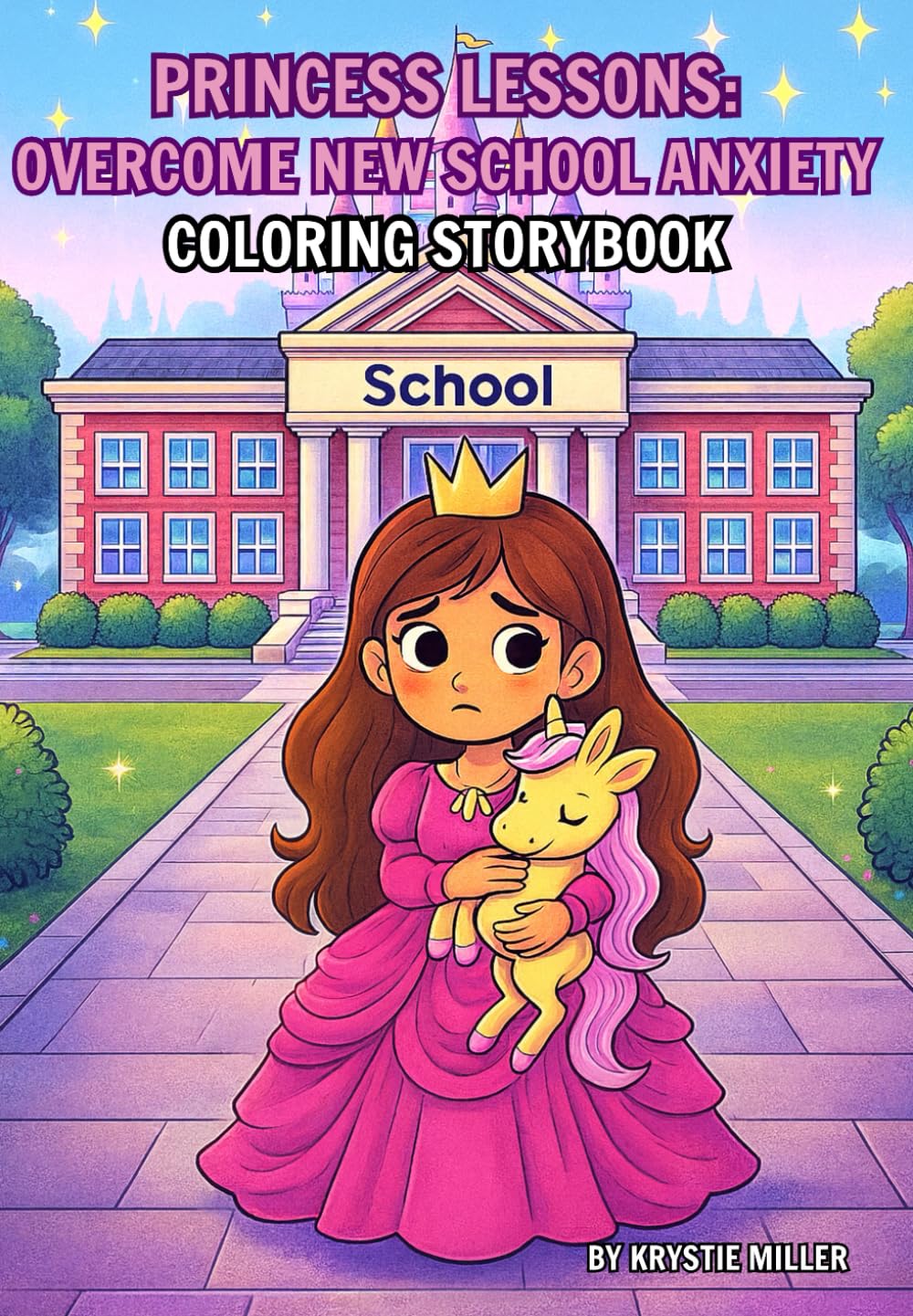 Princess Lessons: Overcome New School Anxiety: Coloring Storybook