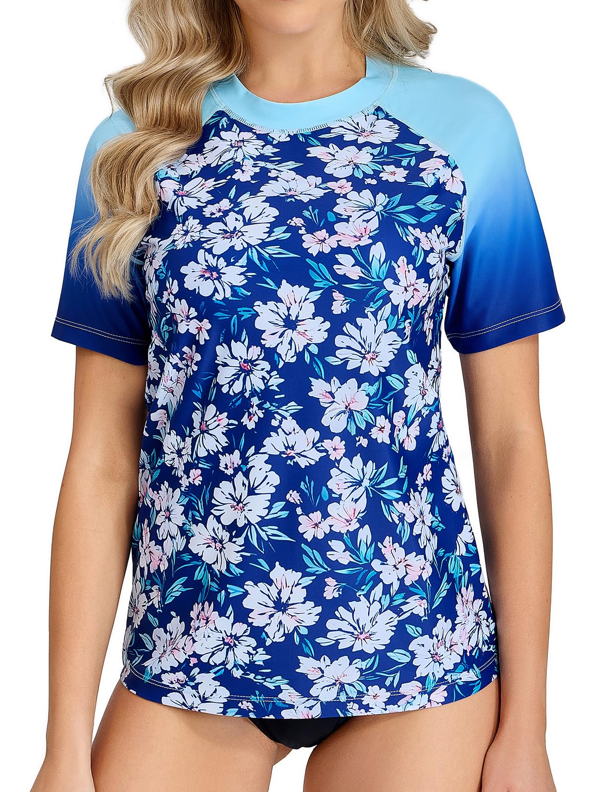 UV Shirt Damen Kurzarm UPF 50+ Schwimmshirt Rash Guard Badeshirt Schnelltrocknend für Wasser Surfen S-XXL