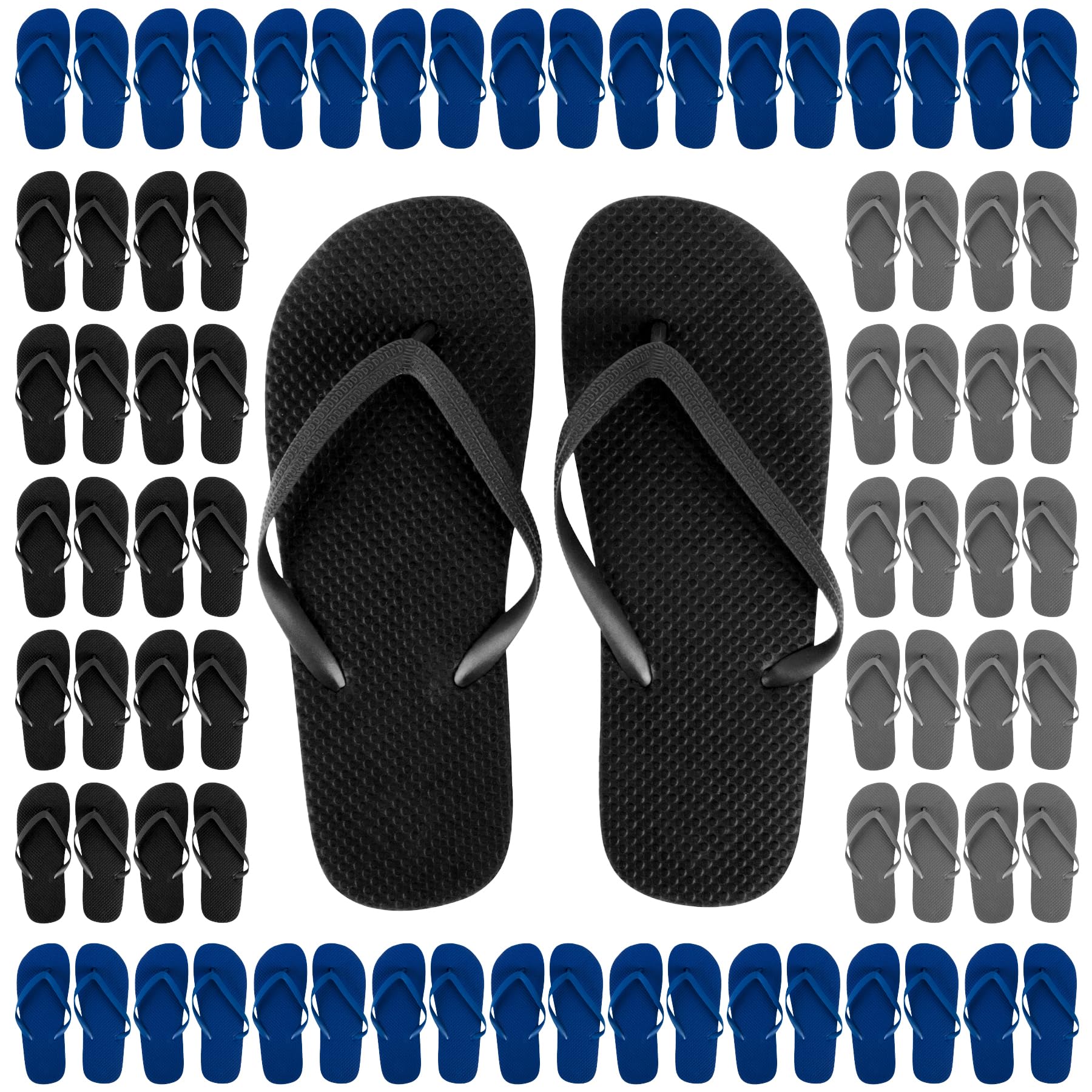 50 Pairs Bulk Wedding Flip Flops for Men Waterproof Wholesale Flip Flops for Men in Bulk for Wedding Guests, Bnb Guests, Hotels, and Charity Donation