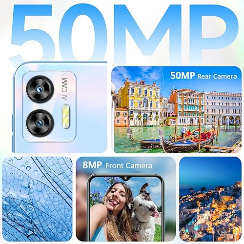 Miniatura 3 de OUKITEL Teléfono celular C35 desbloqueado, 12 GB de RAM+256 GB de ROM, 6.56 pulgadas con pantalla HD de 6.56 pulgadas con batería de 5150 mAh,