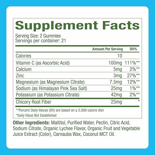Miniatura 2 de Plant People WonderHydrate Gomitas de electrolitos  Suplemento de hidratación vegano con magnesio, potasio, zinc, vitamina C y sal marina del
