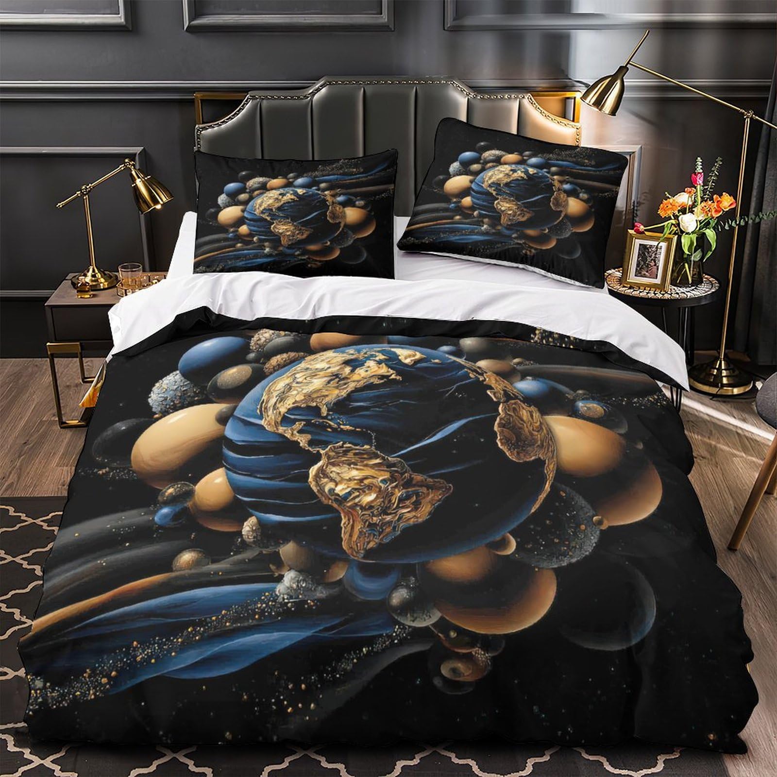 Housse de couette espace hypoallergénique ultra douce en 3D