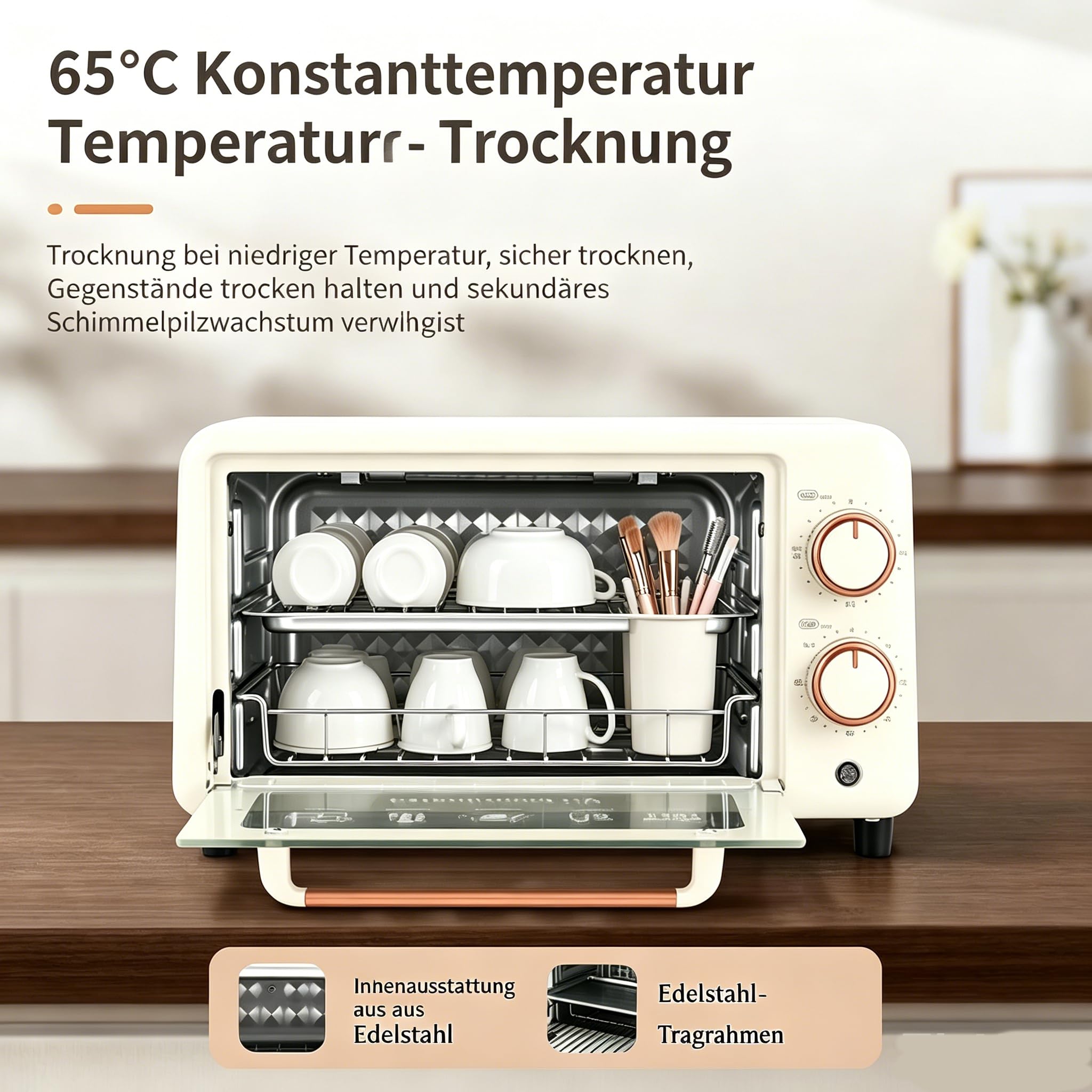 Professionell Heißluftsterilisator, 10L Sterilisator für Babyfläschchen, 150W Sterilisator für Instrumente, UV Sterilisator für Babyfläschchen, Geschirr, Make-up- und Nagelwerkzeuge