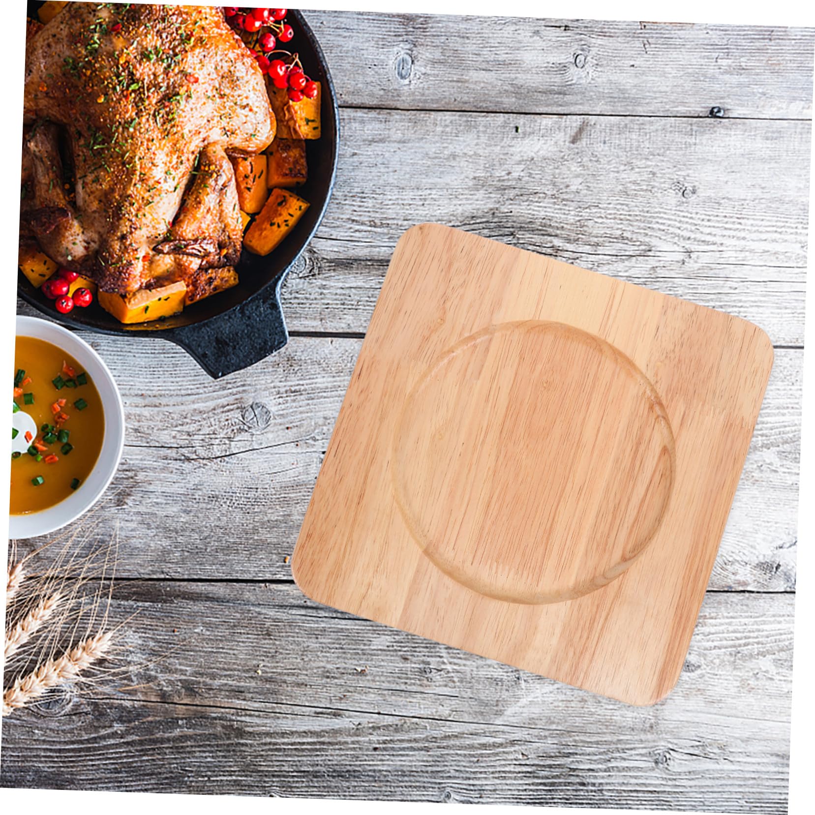 TOYANDONA Holz Topfuntersetzer mit Innengravur rutschfest Hitzebeständig Küchenzubehör für Heiße Gerichte Stil Tischdeko Geeignet für Zuhause Restaurant Geschenk