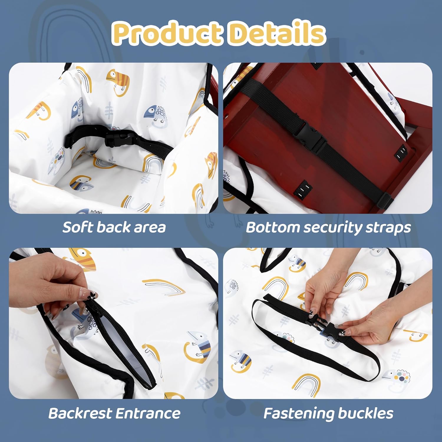 BALAPET Resuable 100% Waterproof High Chair Cover with Back Support for Restaurant, Baby Chair Protector Cover for Wooden or Restaurant High Chair, Protect Against Messy Meals and Dirty image 7 of 7 B0DHZ77QNJ