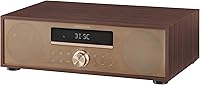 Vista 5 de Crosley CR3501A-MA Fleetwood Retro Alarm Clock FM Radio and CD Player with Stereo Bluetooth Speakers, Mahogany