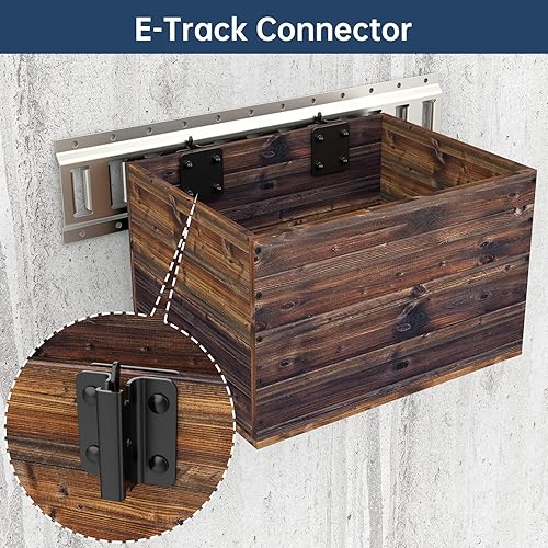 Miniatura 7 de 6 piezas de conector E-Track con placas cuadradas, conector de accesorio E-Track de acero de montaje en perno para remolques, conector de sujeción