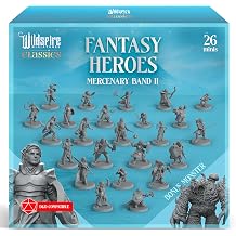 Classic Heroes - Mercenary Band II - 26 Paintable Characters for D&D Miniatures, 28mm Dungeon Dragons DND Miniature Bulk, DND Mini, D & D Figure I Pathfinder, Dagger Heart