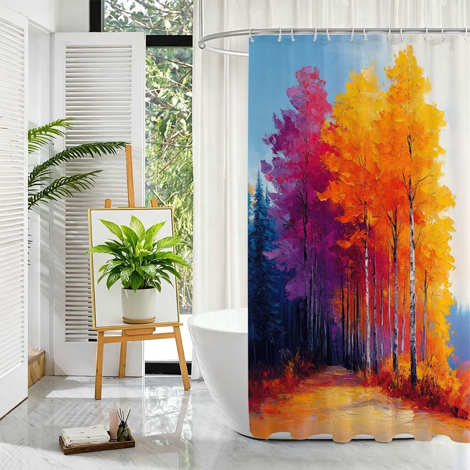 orange Farbe Duschvorhang, 150x200cm Duschvorhang Badewanne L-12