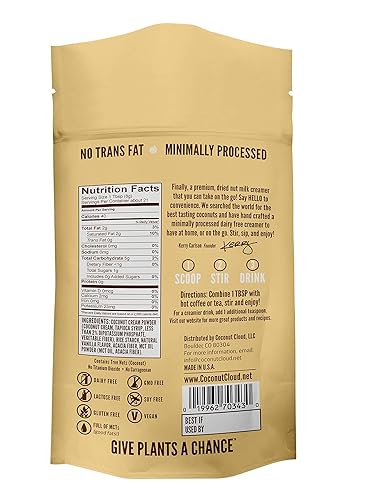 Miniatura 2 de Coconut Cloud Crema para café vegana de larga duración, aptas para dietas cetogénicas, leche de coco en polvo sin endulzantes, bajo contenido de