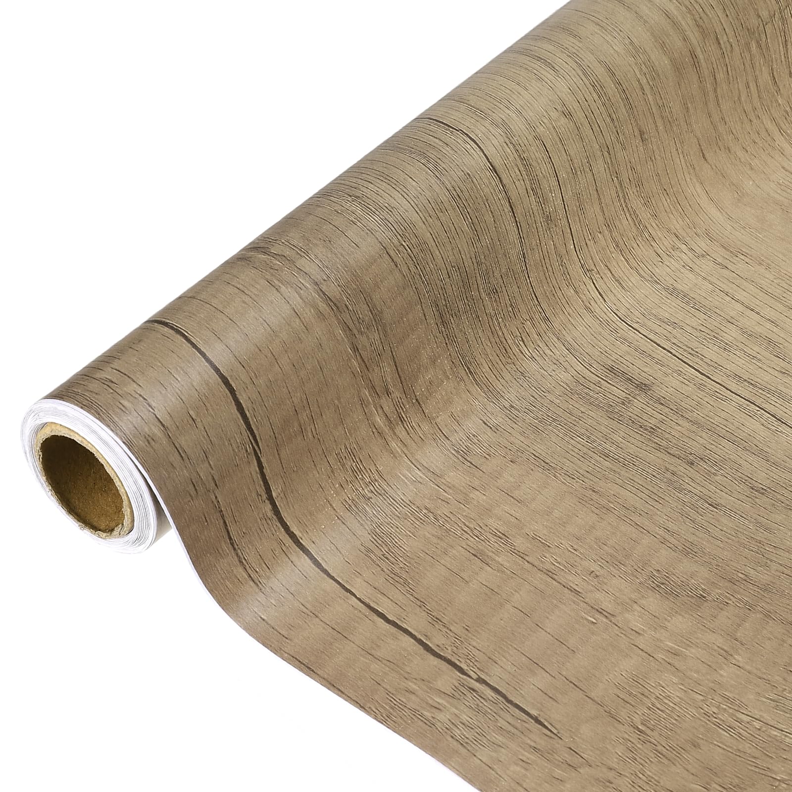 sourcing map Wood Grain Contact Paper 80 x 300cm Self-Adhesive Wallpaper Waterproof Wood Peel and Stick Countertops for Home Kitchen Countertop Cabinet Bathroom, Wheat Color