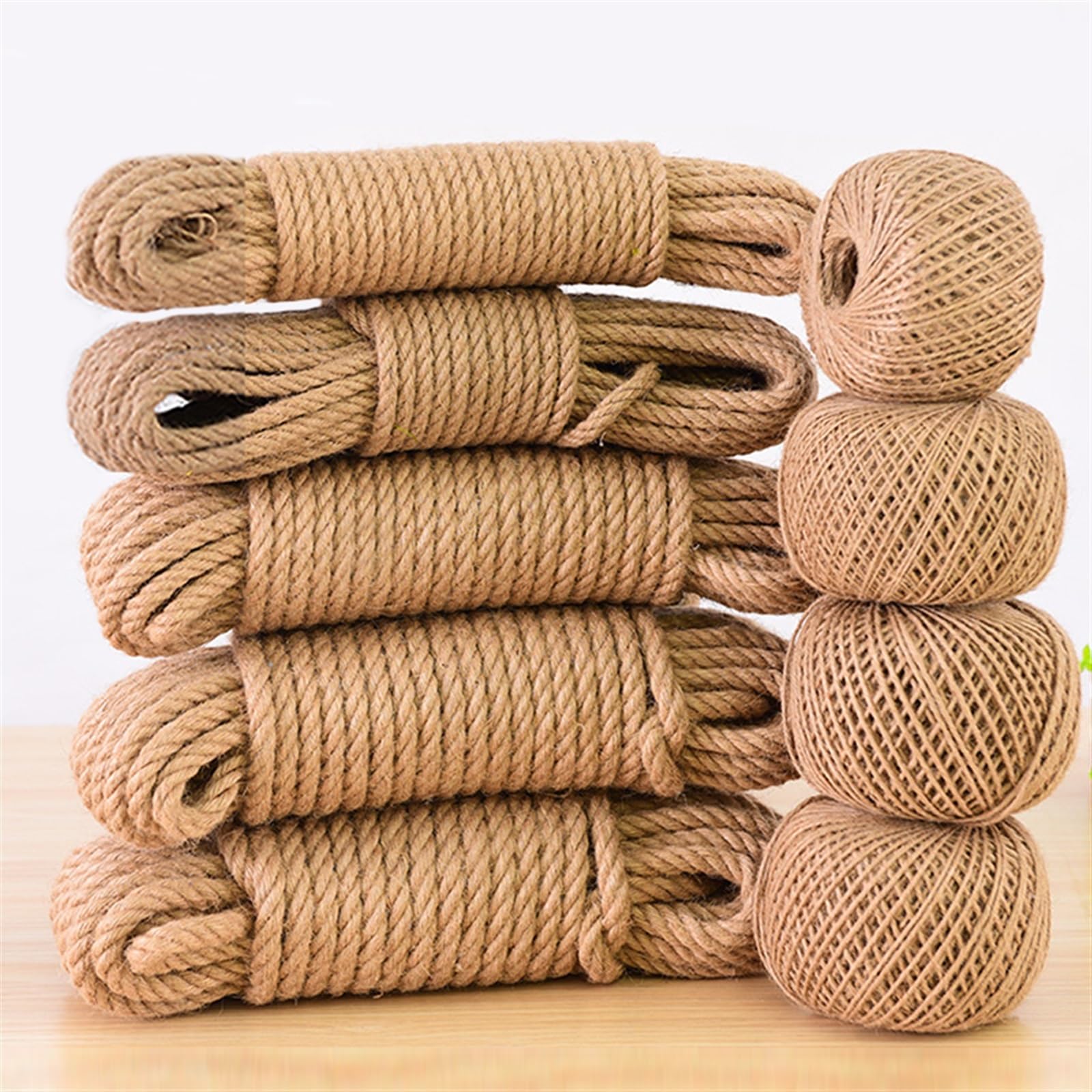 Twine String Natural Vintage Jute Rope String 1/2/3/4/5/6/8/10mm DIY Jute Cord Twine Ribbon Crafts Sewing Handwork Gift Wrap Home Decoration (Color : Jute Rope 1mm 10M)