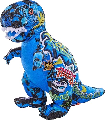 Wild Republic Graffiti Dino, T-Rex, regalo para niños, juguete de peluche, tela y relleno es botellas de agua recicladas