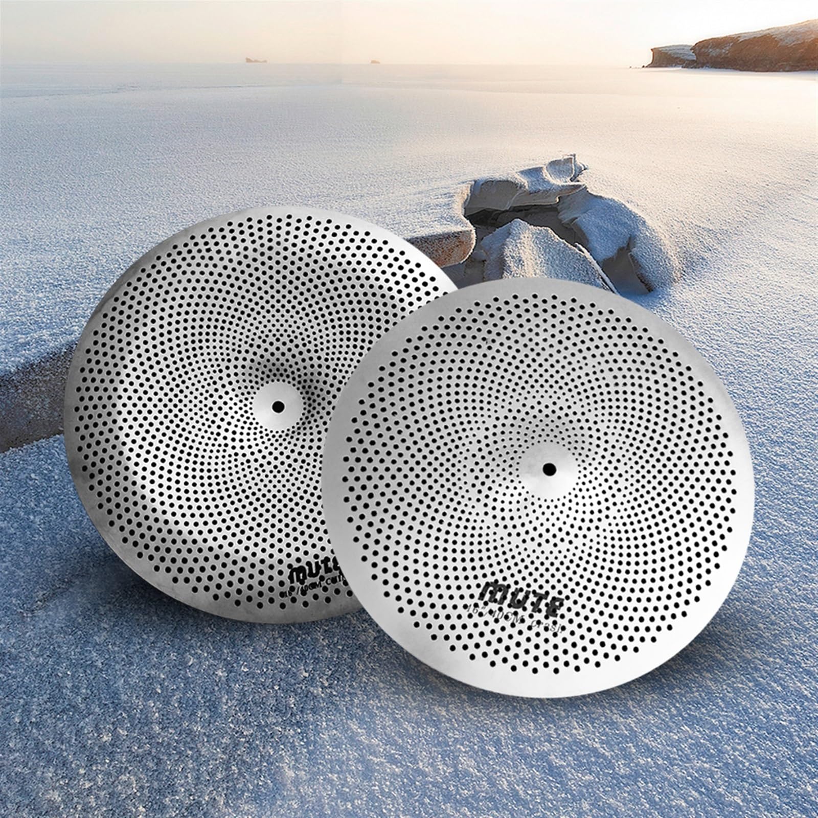 Jeu De Cymbales Argentées À Faible Volume 16 Pouces Crash Cymbal + 16 Pouces China Cymbal for Drum Set Accessoires pour Instruments à Percussion