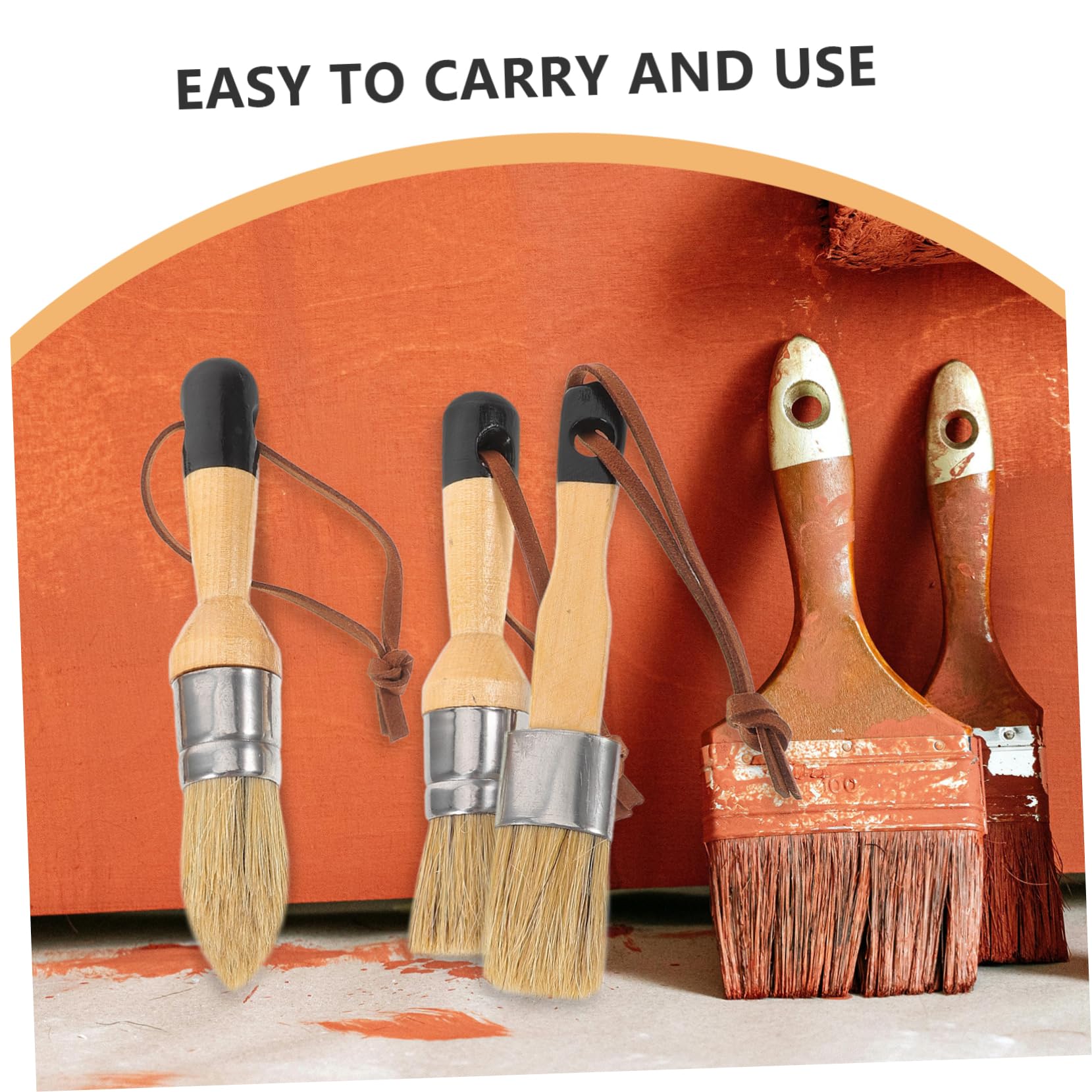 POPETPOP 2 Series Juego De Pinceles House Sloan Brushes Kit para Teñir Tizas para Interiores Manualidades Oscuras Pintura Mate Pincel para Muebles Pincel Redondo para 3 Piezas*2
