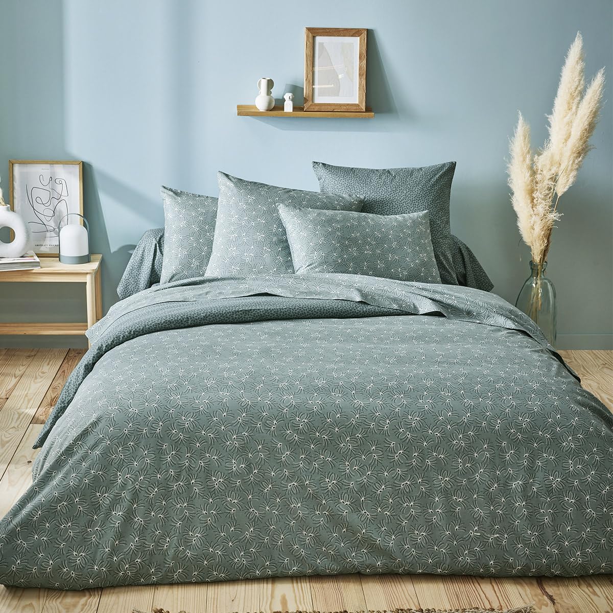 Origin Alix Printed Lyocell Duvet Cover, 140 x 200 cm, Sage Green