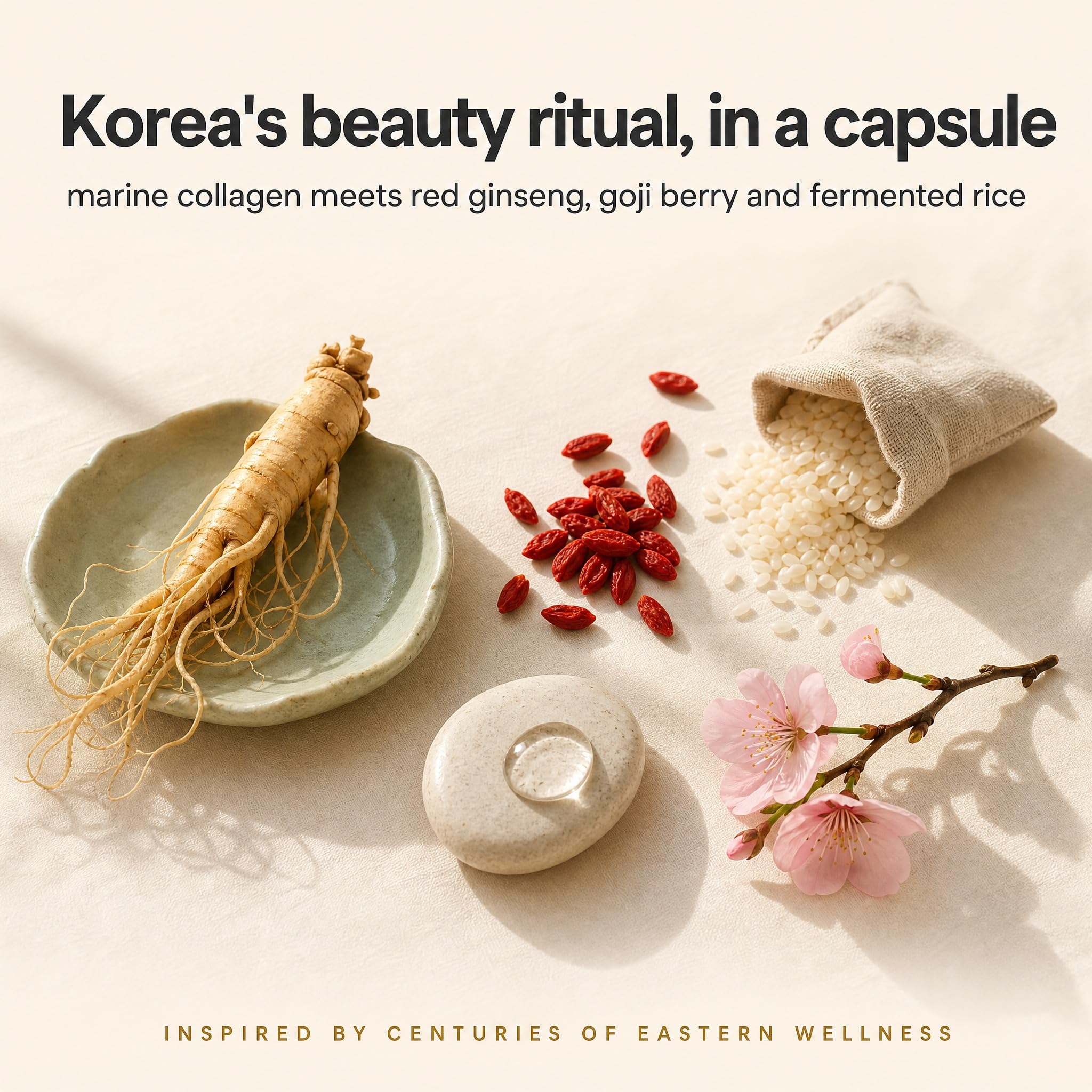 Korean Marine Hydrolyzed Collagen Peptides Capsules, 600mg Type I & III Collagen with Hyaluronic Acid, Vitamin C & Red Ginseng, Collagen Pills for Women, Skin Hydration, Elasticity & Glow - 30 Days — Amazon image 5