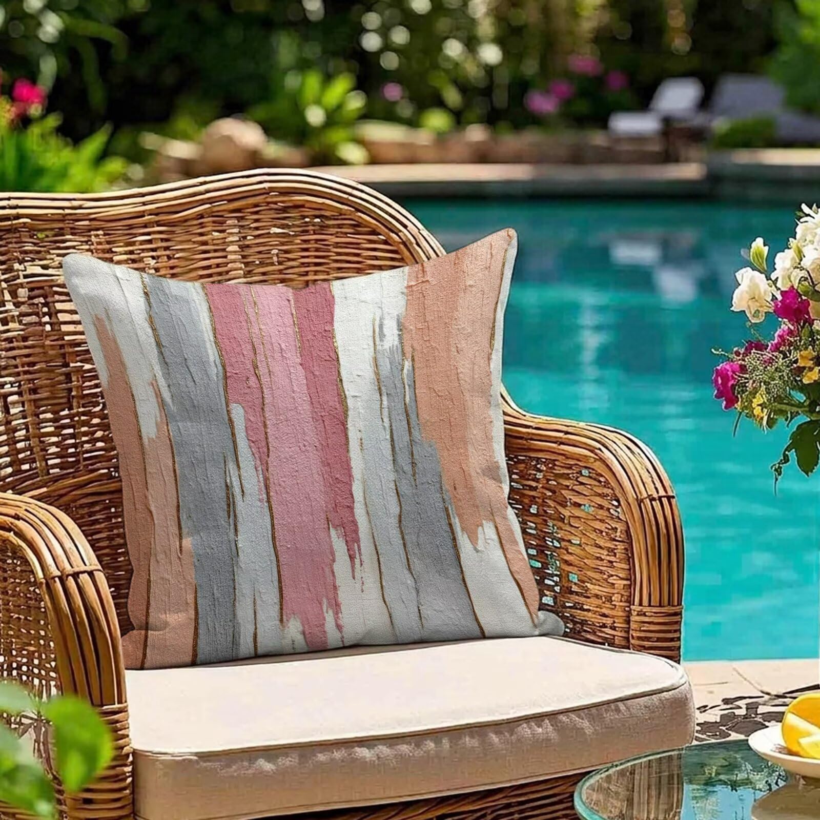 Taie d'oreiller extérieure imperméable 80x80 gris argent pour grand coussin jardin