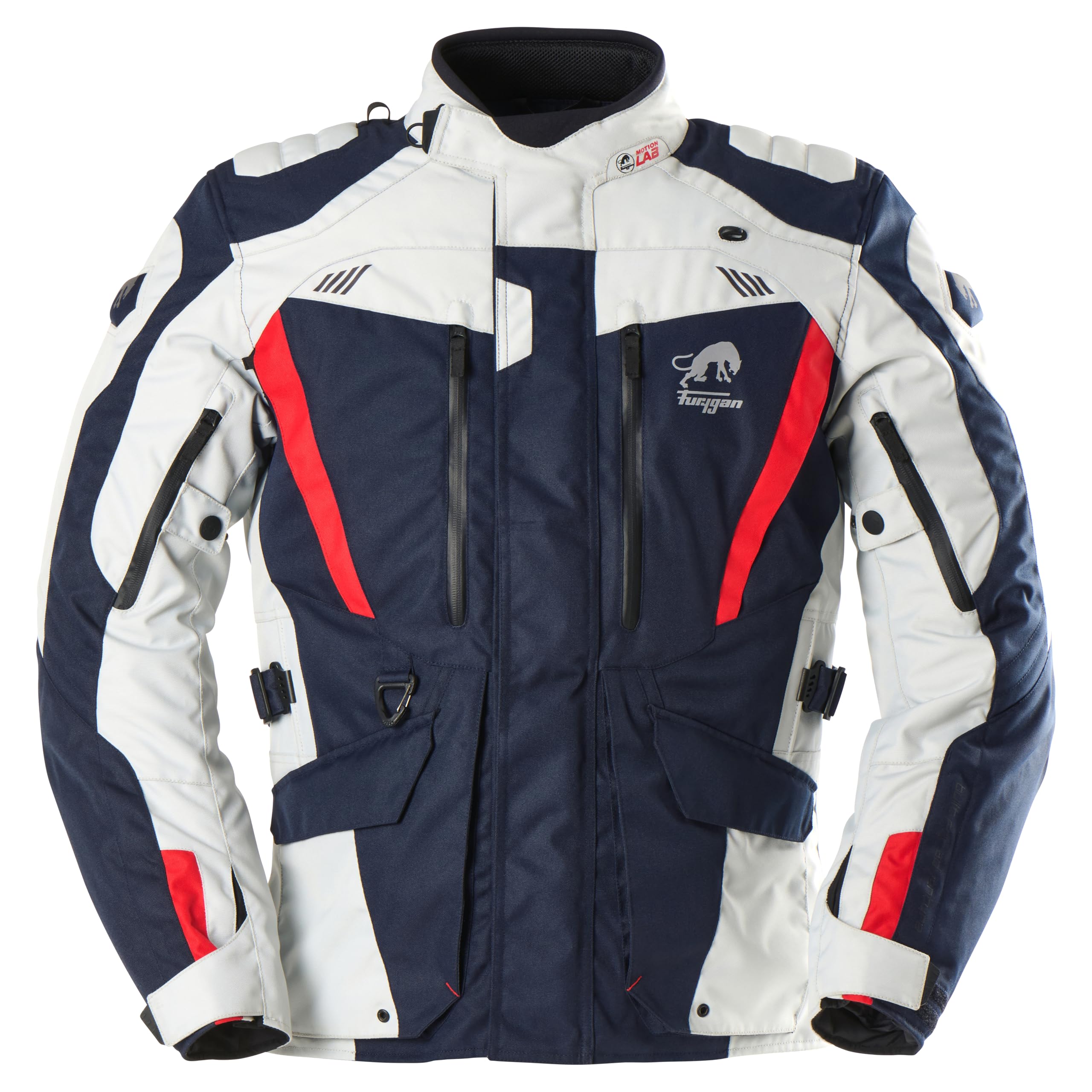 Furygan Herren Apalaches Evo Furygan Apalaches Evo – Motorradjacke Herren Ganzjährig – Wasserdicht, atmungsaktiv – D3O-Protektoren – Abnehmbares Thermofutter – 12 Taschen