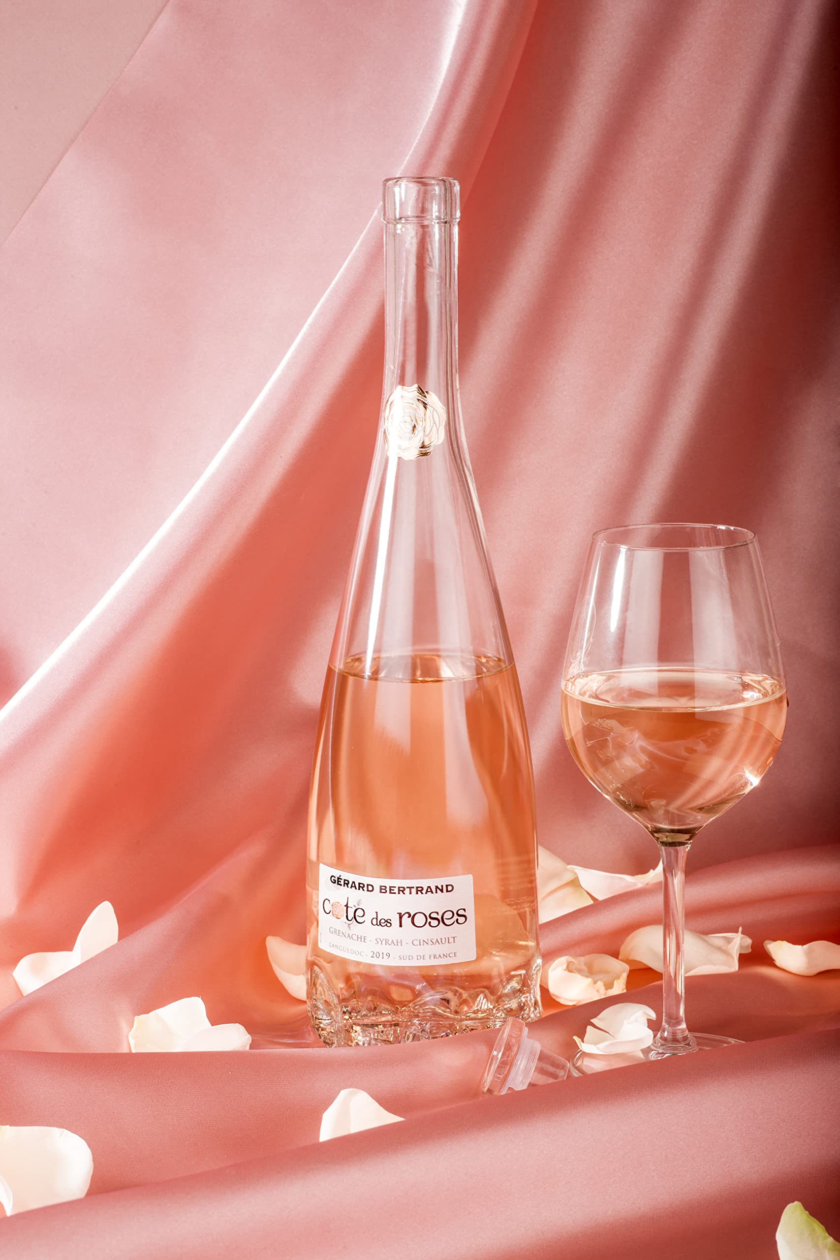 Gérard Bertrand Cote des Roses Rosé 2024 – Vin Rosé AOP Languedoc – Bouteille Design Rose – Demi Bouteille 6x37,5cl – Gérard Bertrand
