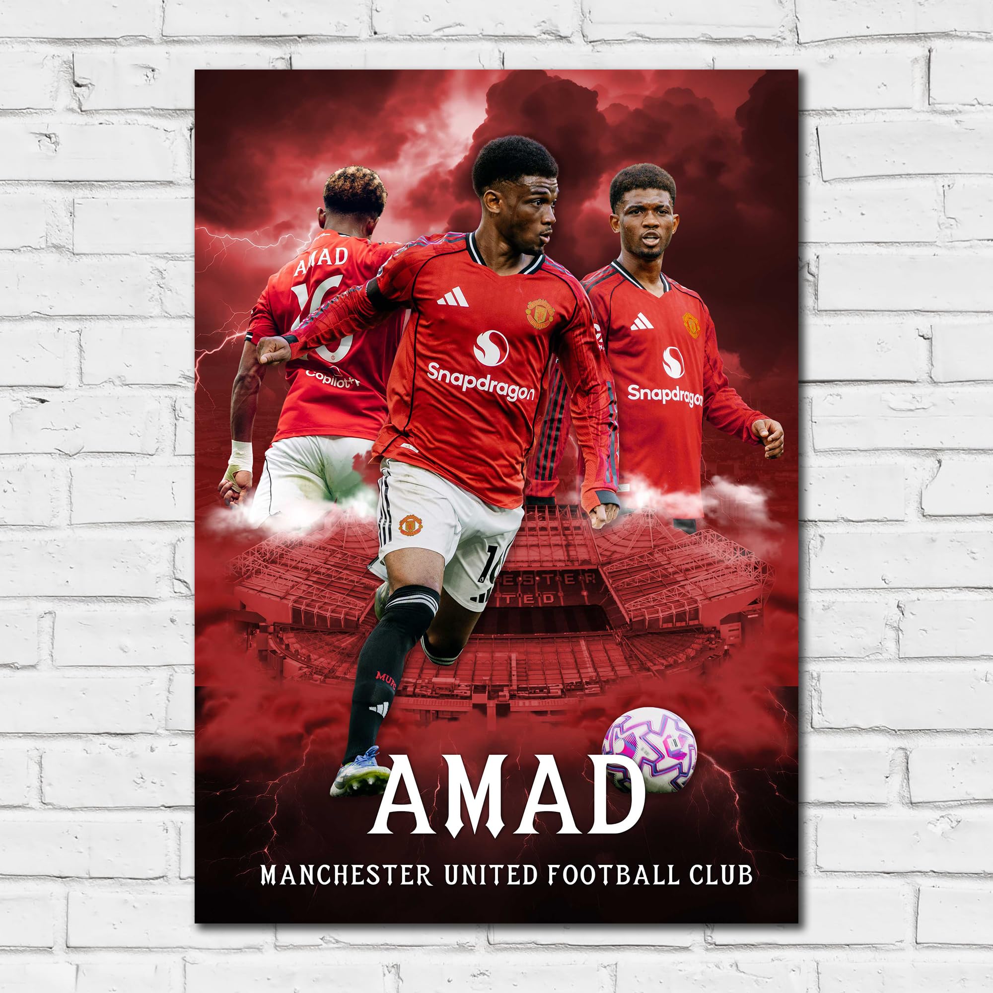Themed Red Manchester United Fc Print - Man Utd Amad Core Poster (21Cm X 29.7Cm - A4)