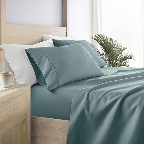 Vista 77 de Linen Market Juego de sábanas tamaño matrimonial de microfibra cepillada, 4 piezas, certificado Oeko-TEX, ultra suaves y sin arrugas, sábanas