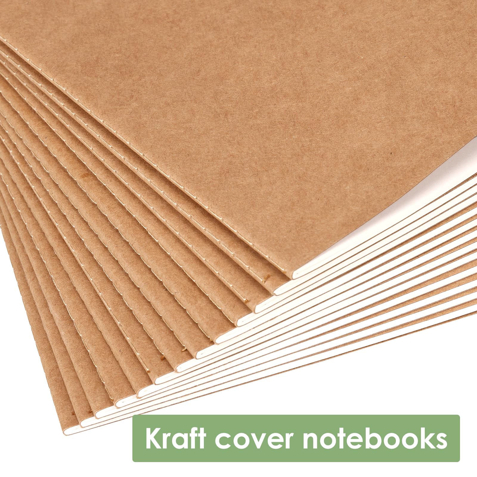 LABUK Notizbücher aus Kraftpapier, A5, 21,6 x 14,9 cm, liniert, 30 Blatt/60 Seiten, 48 Stück
