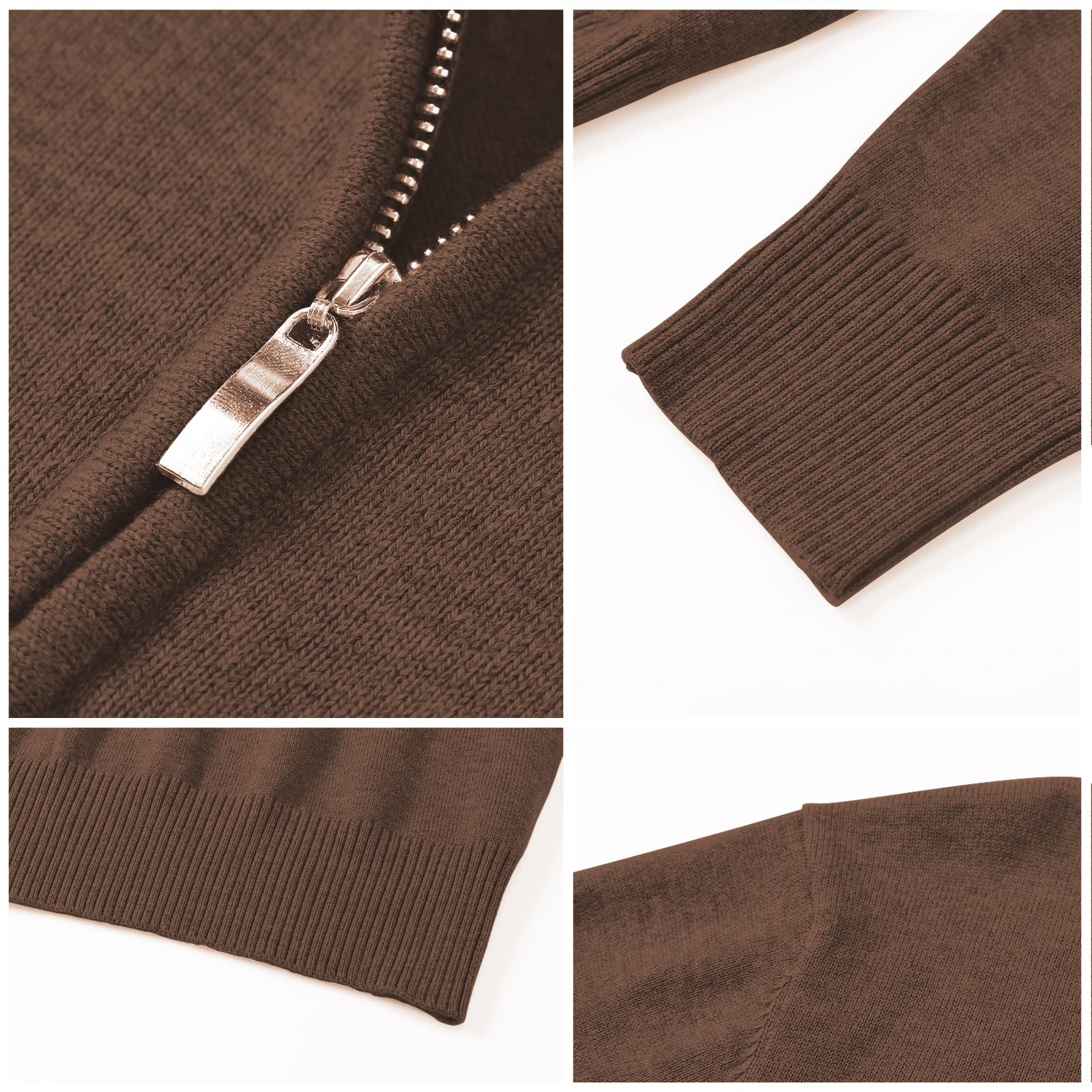 Aotoyou Maglione da uomo a collo alto, lavorato a maglia, a maniche lunghe, per il tempo libero, invernale, caldo