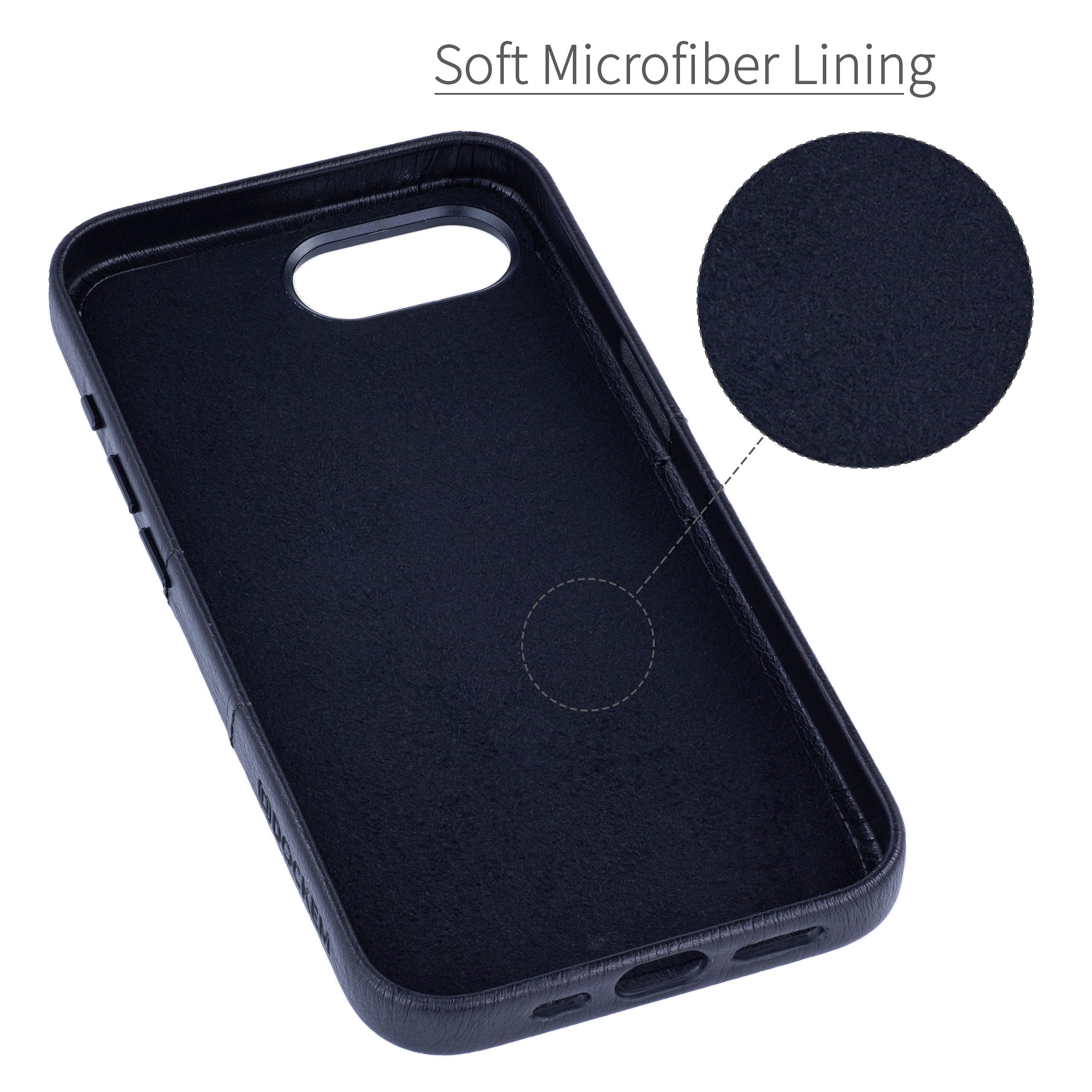 Dockem M2 Exec Funda para iPhone 17e, iPhone 16e con Tarjetero Cartera y Placa de Metal Integrada para Montaje Magnético: 2 Bolsillos para Tarjetas: Carcasa de Cuero Sintético Premium (Negro)