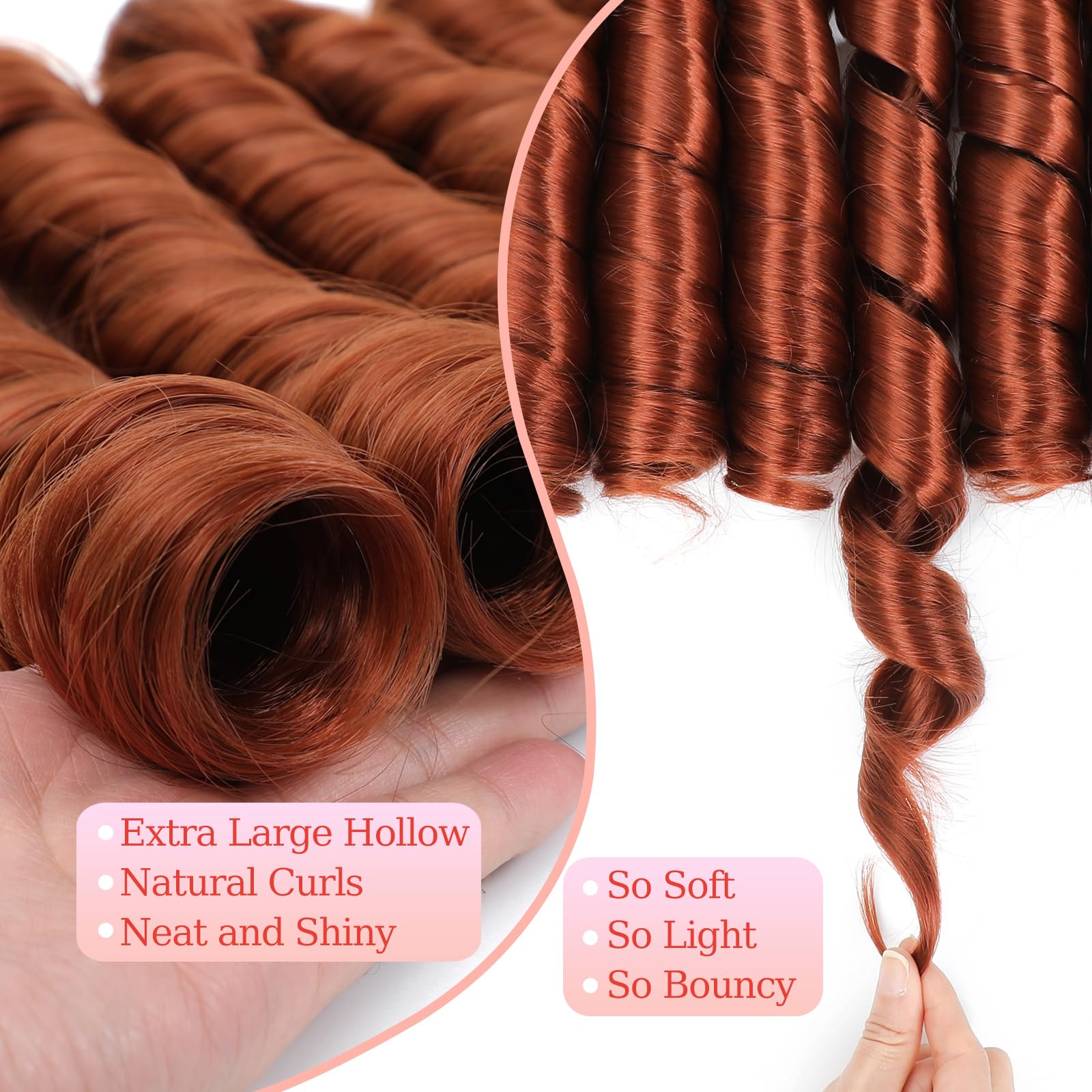 French Curly Braiding Hair for Box Braids 22 inch Loose Wave Braiding Hair Pre Stretched Bouncy Braiding Crochet Spiral Curl Synthetic Extensions for Women (350# - Image 3