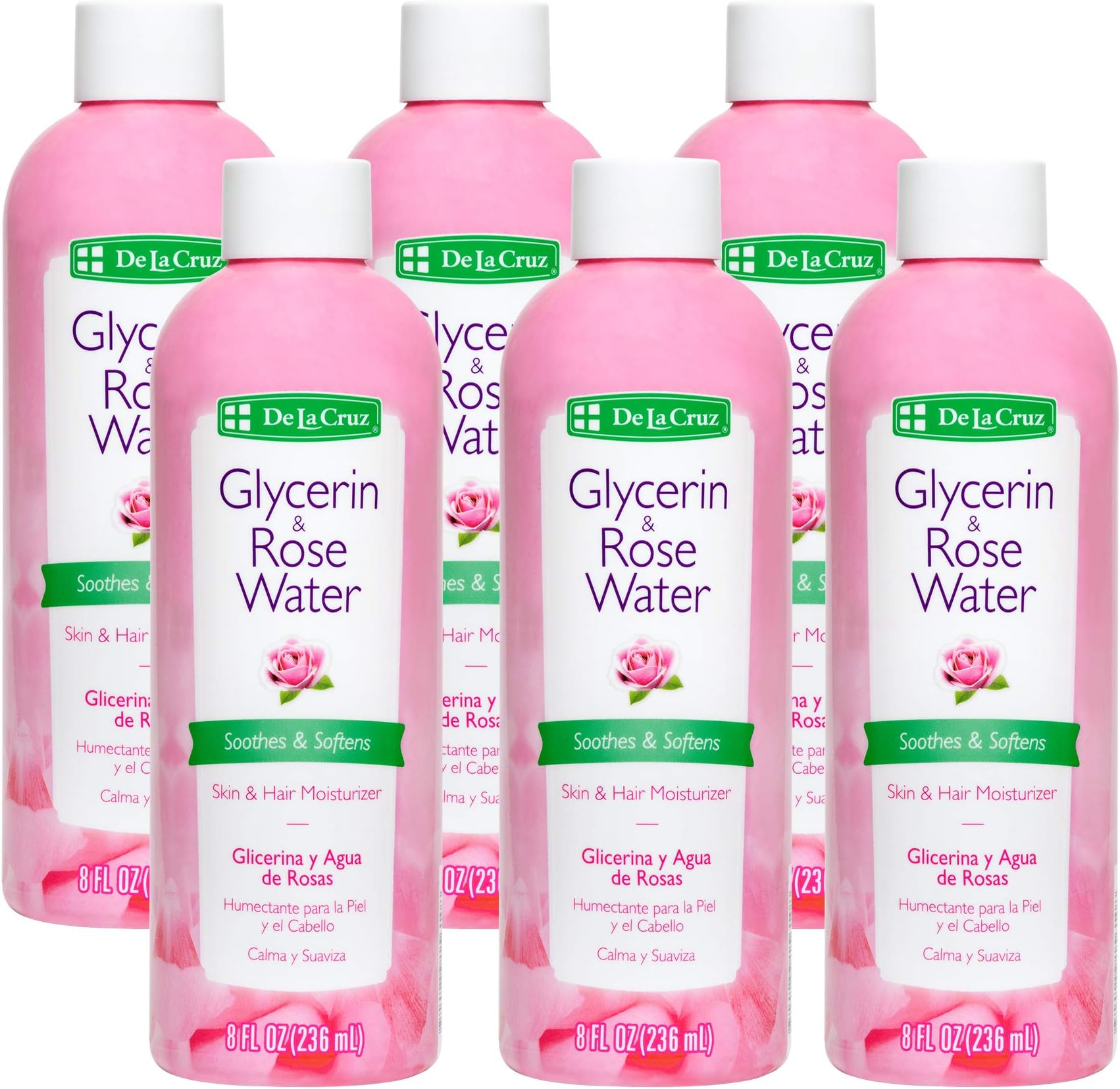 De La Cruz 6Pk - Glycerin Rose Water - Glicerina Agua De Rosas