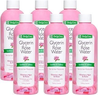 De La Cruz Rose Water and Glycerin for Face - Rosewater Facial Toner and Moisturizer for Skin and Hair 8 fl oz (236 mL) - ...