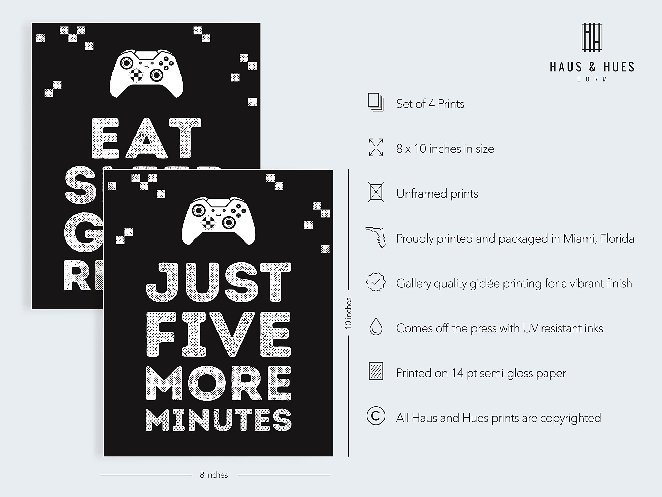 Gaming Posters for Gamer Room Decor by Haus and Hues Xbox Game