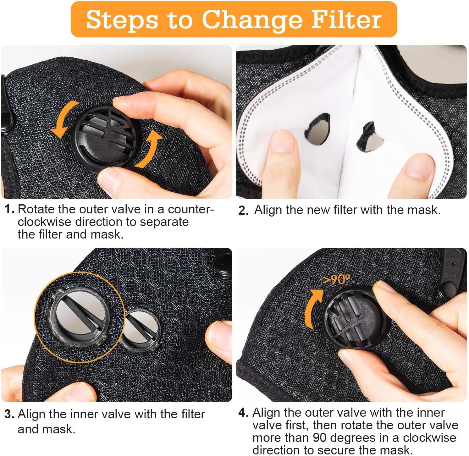 AstroAI Face Mask Reusable Dust Mask 3 Pack with Active Carbon Filters for Woodworking Construction Sanding Gardening Cleaning Sawing Grinding
