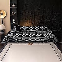 Vista 6 de VClife funda boho de sofá de felpilla para sofá seccional, funda antideslizante para sofá de 2 plazas, protector para mascotas con borlas, funda