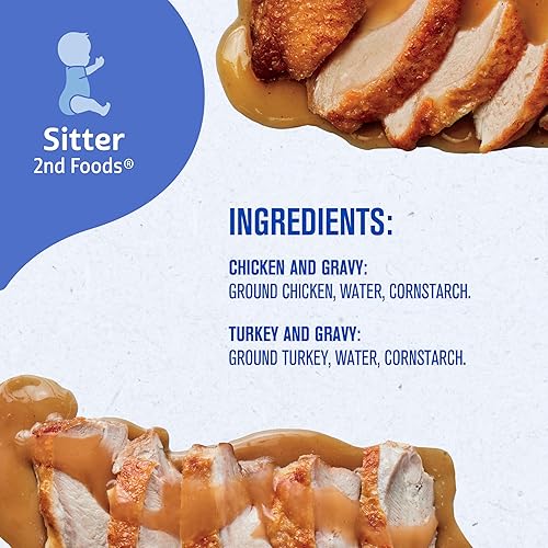 Miniatura 12 de Gerber Pures 2do Alimentos, Jamón y Gravedad, Frascos de 2.5 onzas (Paquete de 10)