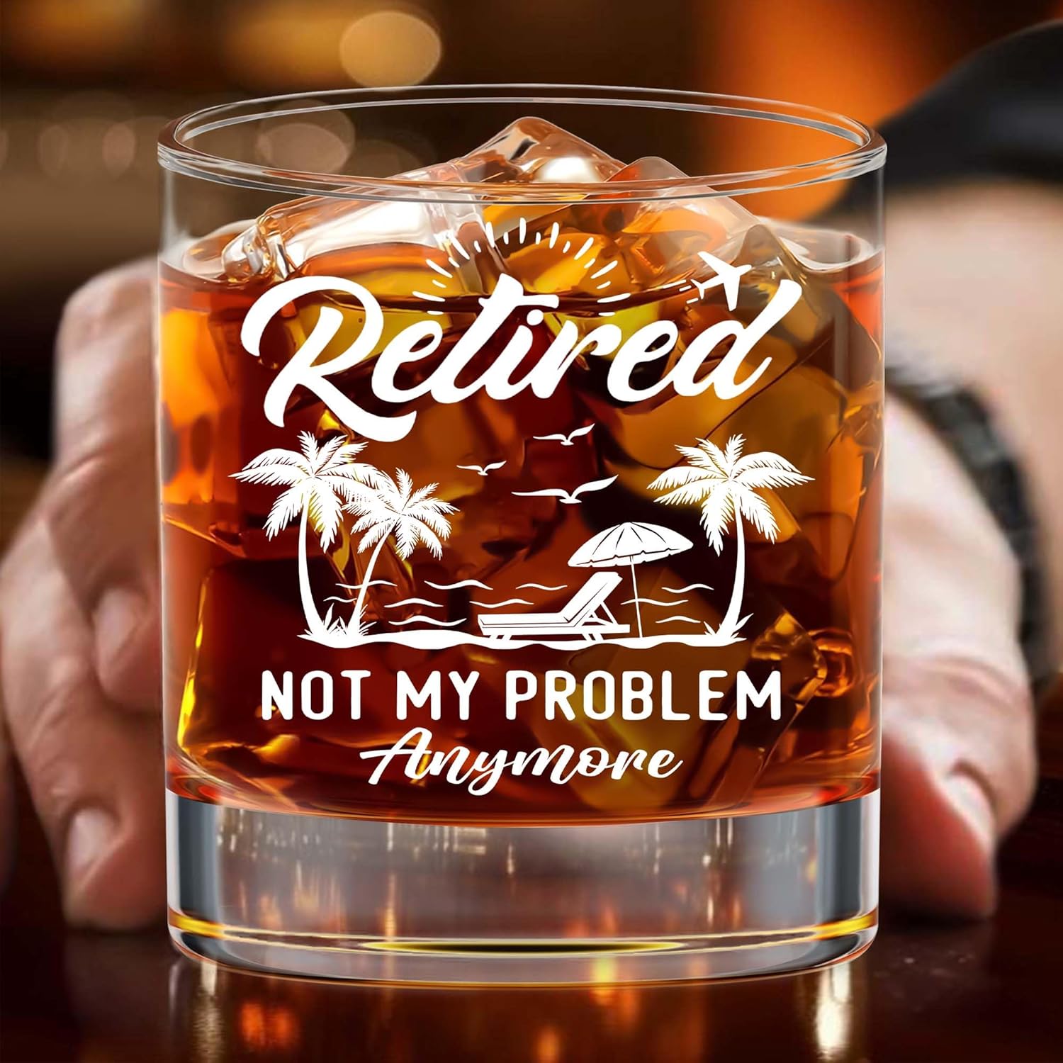 WHIDOBE Gift For Retirement - Retirement Whiskey Glass - Retired Not My Problem Anymore - Retired Glass For Men - Farewell, Leaving, Going Away Gifts For Coworker Boss - Retiree Gift For Dad - Image 3