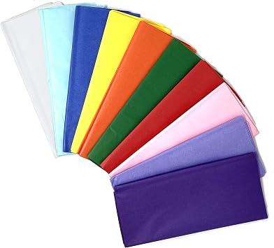 Allgala Tissue Gift Wrapping Paper | Colored Crepe Paper, Gift Bags, Packaging | Ideal for Wedding Gifts, Birthday Gifts, Fathers Day and Graduation Gifts | 100-Sheet 20x26 Inch - Assorted