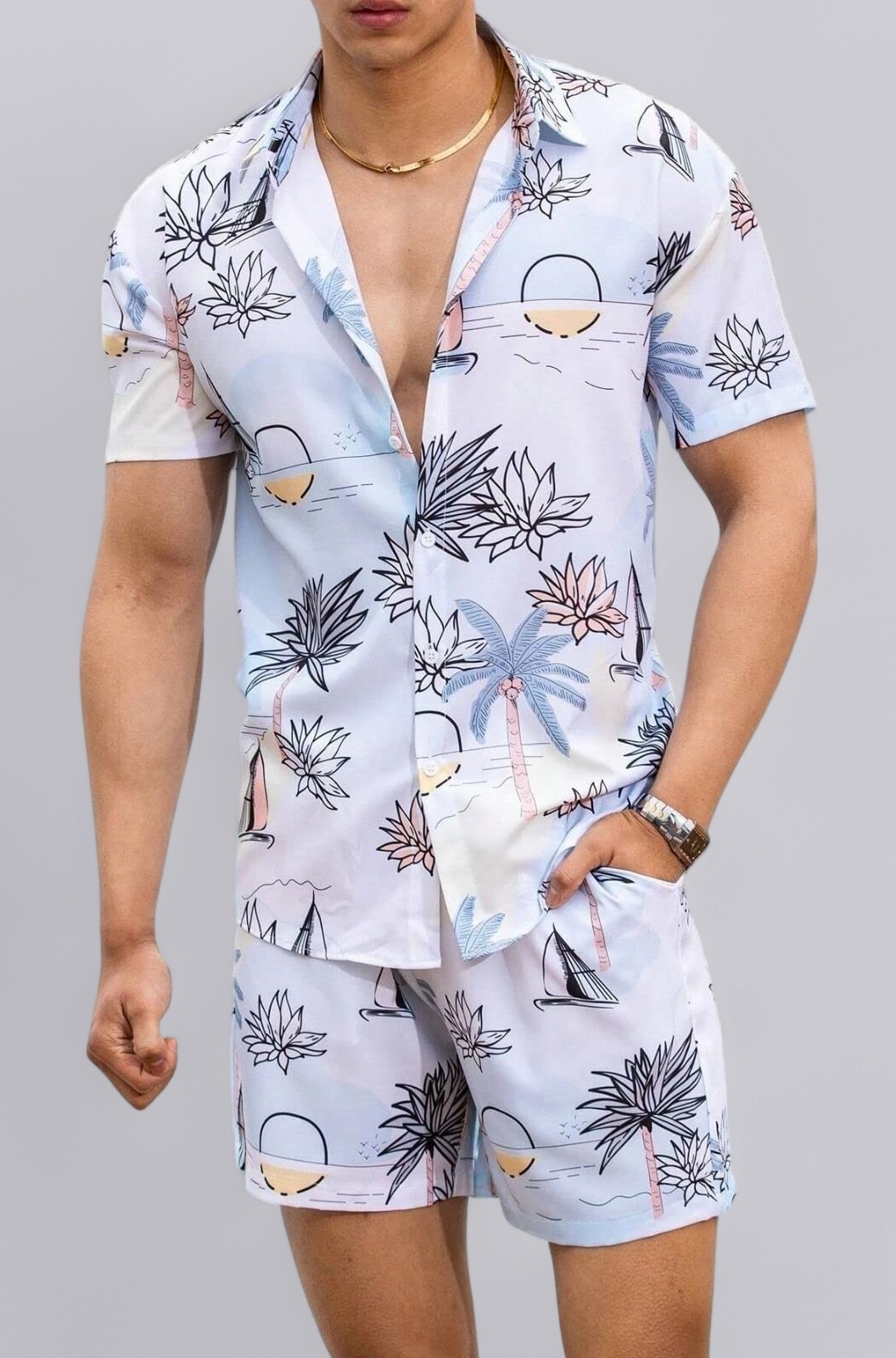 OM SAI LATEST CREATION Co Ord Set for Men | Night Suit | T-Shirt and Shorts Set for Man | Night Dress | Pyjama Set | Summer Wear | Lounge wear | Beach Outfit